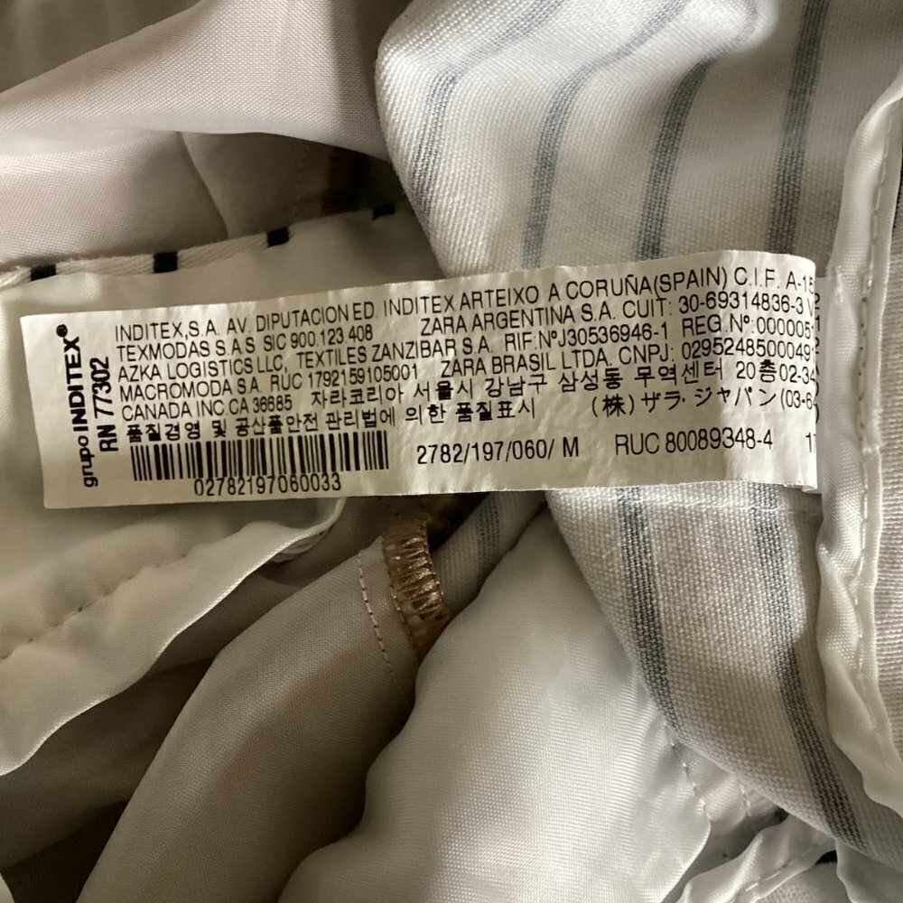 Zara Basic Collection M Blue & White Stripe Short… - image 6